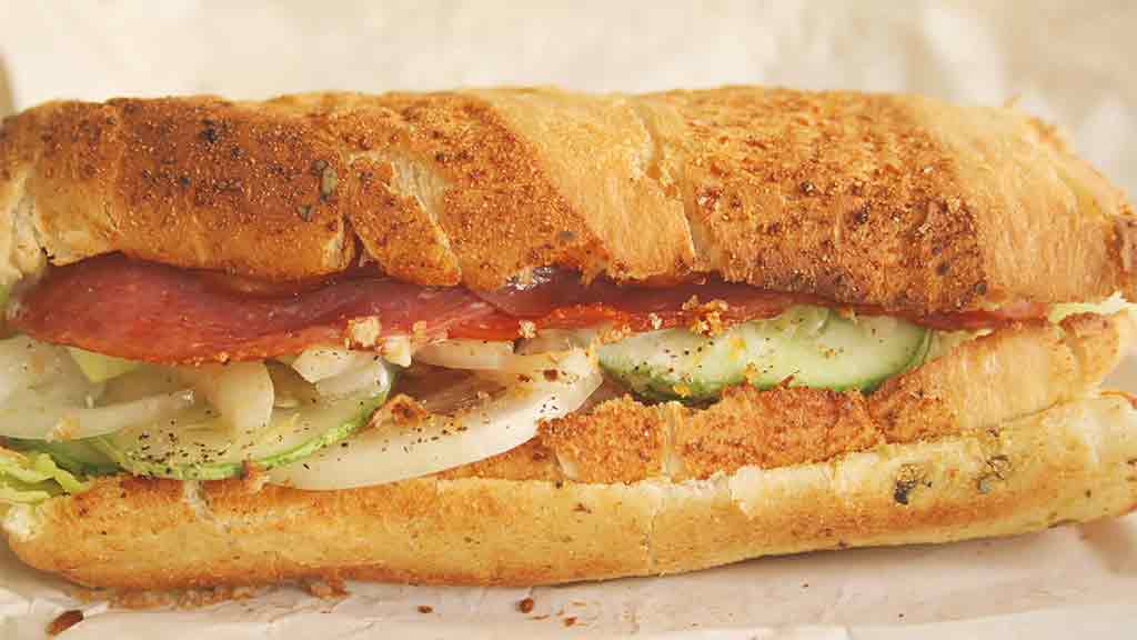 a filled sub roll takeway