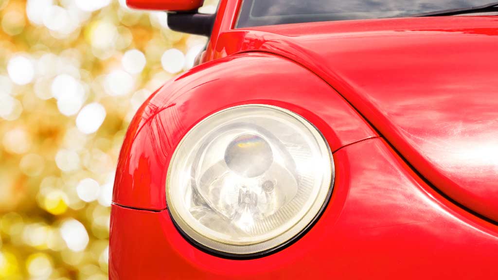 close up of front of car