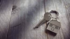 House keyring on wood