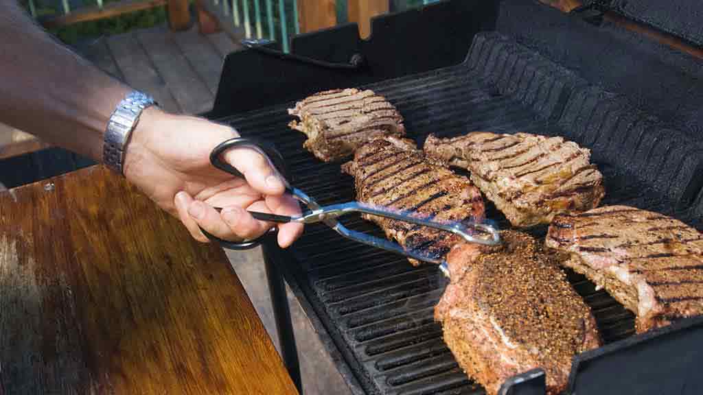 steak on grill