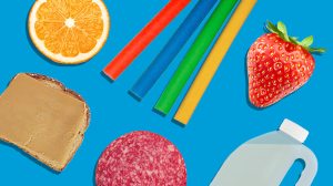 several life hacks on blue background