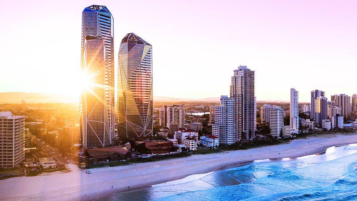 gold coast skyline at dusk