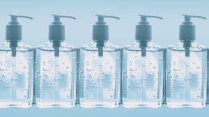 row_of_hand_sanitiser_bottles