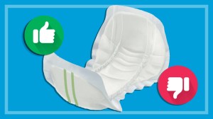 incontinence pad thumbs up thumbs down