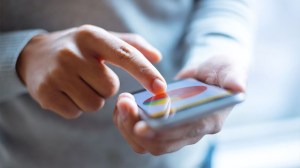 checking graph on smartphone