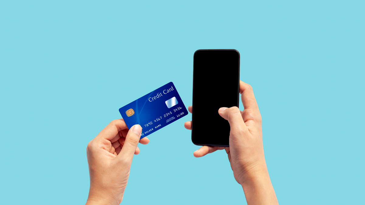 credit card and mobile phone