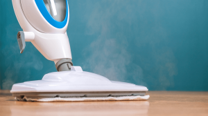 steam mop on a wooden floor