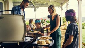 Christmas lunch cooked on a bbq lead