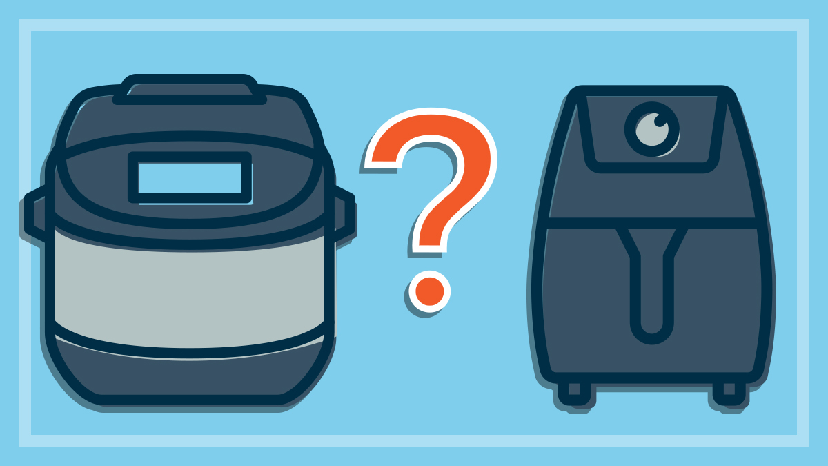 illustration of multi function fryer and basic air fryer