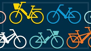 illustration of several different electric bikes