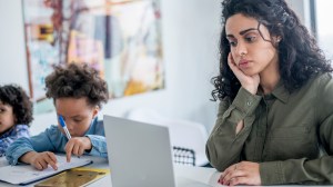 single mother in financial stress