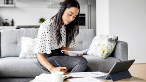 woman comparing health insurance policies