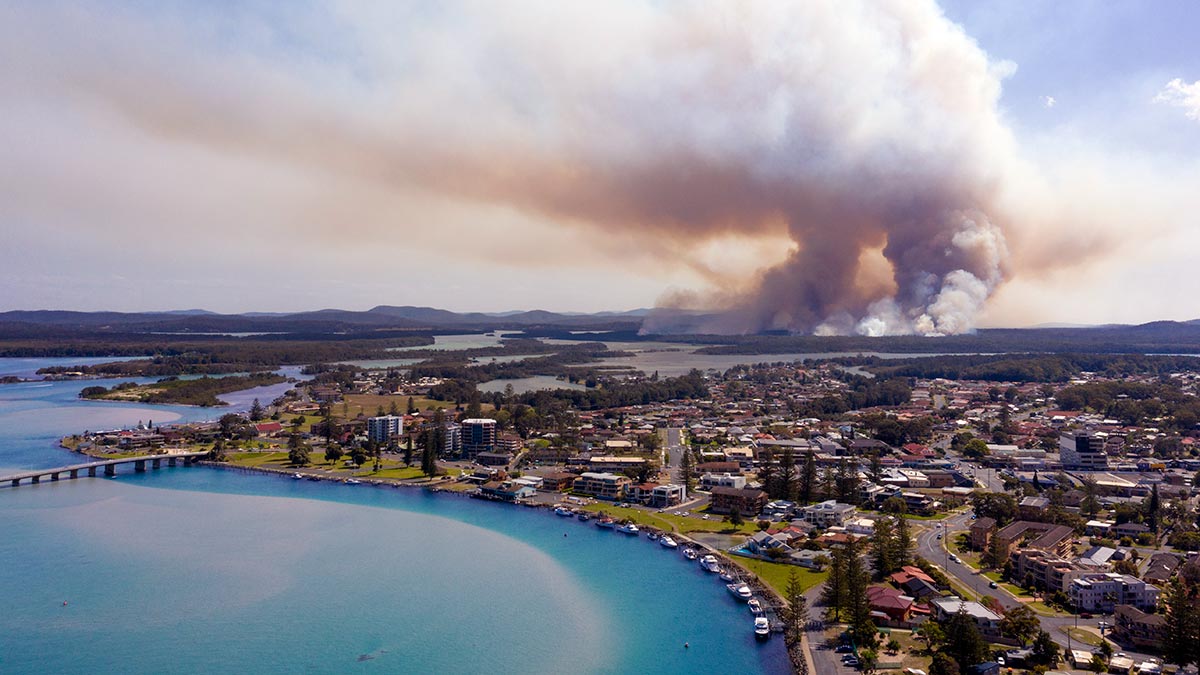 bushfire near tuncurry australia