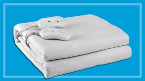 electric blanket on a blue background