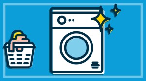 illustration_of_clothes_dryer_and_full_washing_basket