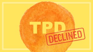 tpd letters with a declined stamp on top