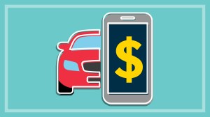illustration of car and dollar symbol on smartphone
