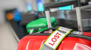lost suitcase near baggage carousel