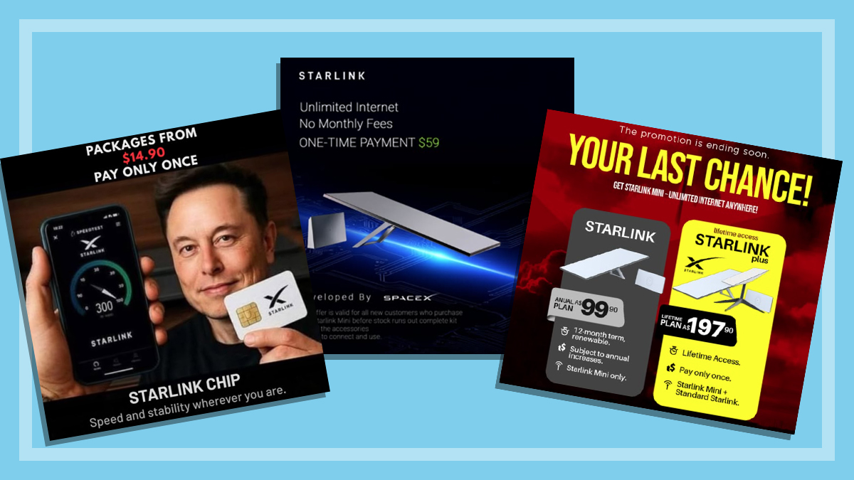 three examples of starlink scams