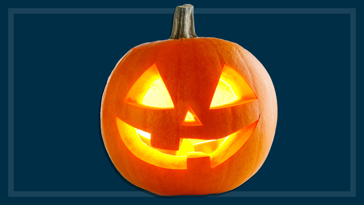 halloween jack o lantern with candle inside