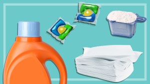 laundry liquid bottle laundry powder in scoop laundry pods and laundry detergent sheets